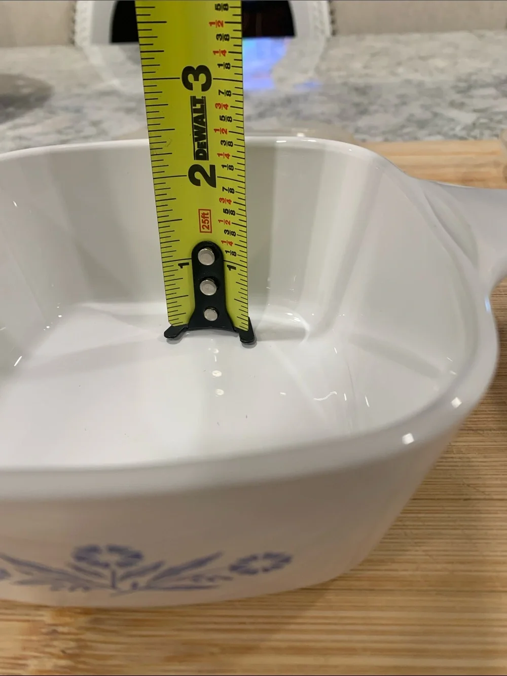 2- Corning Ware White Cornflower Covered Casserole with lid.  Petite 2 3/4 cup.